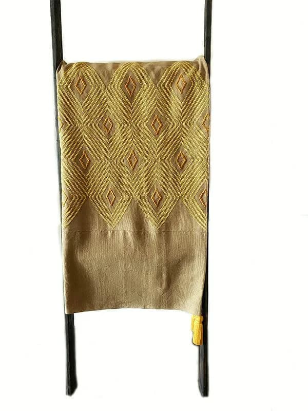 Isabella Taupe Embroidery Throw Blanket